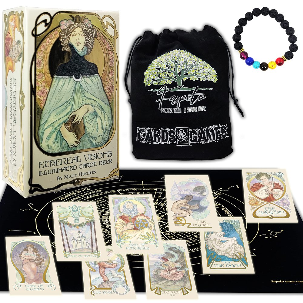 Fapeto more than a simple name Bundles of Tarot and Oracles Cards Decks for Fortune Telling & Chakras (Ethereal Illuminated Tarot Deck)