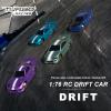 FLYCOLOR Turbo Racing C61 1:76 Scale Drift RC Car with Gyro Mini Full Proportional RTR 2.4GHZ Remote Control with 2 Replaceable Body Shell(Purple) view 2