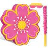 Aoriher Daisy Flower Piata Set with Blindfold and Bat Pink Flower Piata Daisy Hippie Boho Game for Birthday Baby Shower Gender Reveal Wedding Floral Party Supplies Decorations (Pink Flowers) view 1