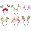 HIPIHOM 6Pcs Hawaiian Party Headbands Tropical Head Boppers Flamingo Palm Tree Pineapple Luau Party Headbands Decorations view 1
