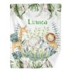 Palm Woodland Animals Personalized Baby Blanket for Newborn Boys Girls,Custom Soft Minky Blanket Layer Dotted 35X45 in view 1