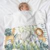 Palm Woodland Animals Personalized Baby Blanket for Newborn Boys Girls,Custom Soft Minky Blanket Layer Dotted 35X45 in view 2