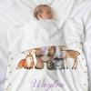 Safari Animals Purple Floral Personalized Baby Blanket for Newborn Boys Girls,Custom Soft Minky Blanket Double Layer Dotted 50X60 in view 2