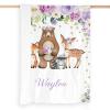 Safari Animals Purple Floral Personalized Baby Blanket for Newborn Boys Girls,Custom Soft Minky Blanket Double Layer Dotted 50X60 in view 4