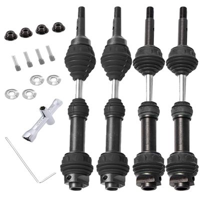 Drive Shaft CVD Axles Upgrades for 1/10 Slash VXL 4x4 Rustler Stampede Hoss VXL 4x4 4WD,4Pcs Front Rear Transmission Driveshaft Parts Hops Up,Black (Upgrades in 2023)