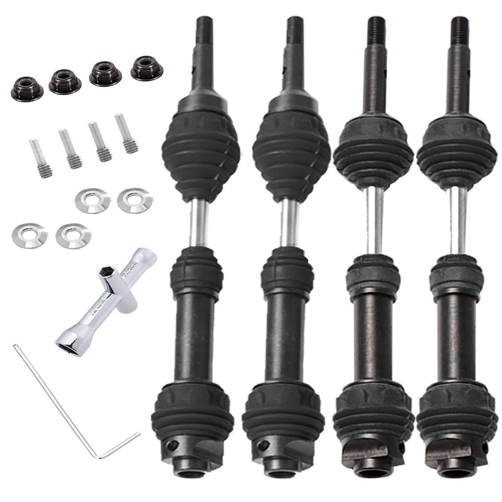 Drive Shaft CVD Axles Upgrades for 1/10 Slash VXL 4x4 Rustler Stampede Hoss VXL 4x4 4WD,4Pcs Front Rear Transmission Driveshaft Parts Hops Up,Black (Upgrades in 2023)