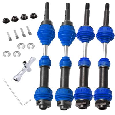 Drive Shaft CVD Axles Upgrades for 1/10 Slash VXL 4x4 Rustler Stampede Hoss VXL 4x4 4WD,4Pcs Front Rear Transmission Driveshaft Parts Hops Up,Navy Blue(Upgrades in 2023)