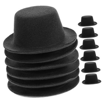 12pcs Mini Hat Cowboys Hat Ornament Miniature Cowgirl Party Decorations Tiny s for Party Miniature s for Pets Decorative Mini s Black