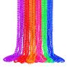 Bucherry 30 Pcs Mardi Gras Beads Light up Neon Beads Necklace Glow in The Dark 6 Kinds Colorful Bead Necklaces Bulk Throw Favor for Xmas Carnival Throw Party Costume Accessories Party Decor Supplies view 1