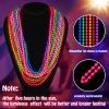 Bucherry 30 Pcs Mardi Gras Beads Light up Neon Beads Necklace Glow in The Dark 6 Kinds Colorful Bead Necklaces Bulk Throw Favor for Xmas Carnival Throw Party Costume Accessories Party Decor Supplies view 3