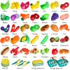 100 PCS Cutting Play Food Toy for Kids Kitchen, Pretend Food Toys for Toddlers, Play Kitchen Toys Accessories with 2 Baskets, Fake Food/Fruit/Vegetable, Birthday Gifts for 3 4 5 Years Old Boys Girls view 2