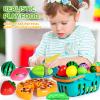 100 PCS Cutting Play Food Toy for Kids Kitchen, Pretend Food Toys for Toddlers, Play Kitchen Toys Accessories with 2 Baskets, Fake Food/Fruit/Vegetable, Birthday Gifts for 3 4 5 Years Old Boys Girls view 4