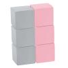 TRENDBOX 6 Pcs Toddler Foam Blocks, 5.5inch Soft Foam Cubes Blocks with Detachable Washable Cover, Soft Play Blocks for Toddlers and Kid Light Gray & Pink view 1