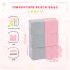 TRENDBOX 6 Pcs Toddler Foam Blocks, 5.5inch Soft Foam Cubes Blocks with Detachable Washable Cover, Soft Play Blocks for Toddlers and Kid Light Gray & Pink view 2