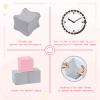 TRENDBOX 6 Pcs Toddler Foam Blocks, 5.5inch Soft Foam Cubes Blocks with Detachable Washable Cover, Soft Play Blocks for Toddlers and Kid Light Gray & Pink view 3