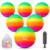 Hanaive 6 Pcs Kickballs 10 Inch Playground Ball Rubber Inflatable Dodgeball with Pump and Storage Bag Bouncy Kickball for Adults Sports Outdoor Activities(Rainbow) view 1