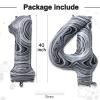 14 Balloon Number, 40 Inch Black Marble Foil Balloons Giant Jumbo Helium Number 14 or 41 Balloons for 14th 41th Birthday Decorations Anniversary Events Boys Girls Party Decorations(Black Marble Agate) view 3