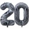 20 Balloon Number, 40 Inch Black Marble Foil Balloons Giant Jumbo Helium Number 20 Balloons for Boys Girls 20th Birthday Decorations Anniversary Events Party Decorations(Black Marble Agate) view 1