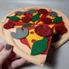 Handmade Felt Pizza Pretend Play Food, Montessori Learning Toy for Fine Motor Skills, Play Kitchen for Toddler from 2 years. Diameter 26cm (10.2'') view 2