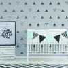 40x Triangle Wall Vinyl Decals - Nursery Kids Room Black Stickers for Decor - White Geometric Baby Removable Sticker Shapes Pattern Decal (5") view 1