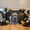 18 Balloon Number, 40 Inch Black Marble Foil Balloons Giant Jumbo Helium Number 18 Balloons for Boys Girls 18th Birthday Decorations Anniversary Events Party Decorations(Black Marble Agate) view 2