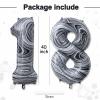 18 Balloon Number, 40 Inch Black Marble Foil Balloons Giant Jumbo Helium Number 18 Balloons for Boys Girls 18th Birthday Decorations Anniversary Events Party Decorations(Black Marble Agate) view 3