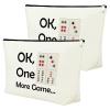 2Pcs Mahjong Player Gift for Women Makeup Bag Mahjong Lovers Gift Mahjong Game Storage Bag Gambling Gift for Grandma Cosmetic Bag Mahjong Gift Birthday Retirement Thanksgiving Gift Travel Makeup Pouch view 1