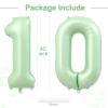 10 Balloon Number, 40 Inch Light Green Foil Balloons Giant Jumbo Helium Number 10 Balloons for Boys Girls 10th Birthday Decorations Anniversary Events Party Decorations(Light Green) view 3