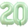20 Balloon Number, 40 Inch Light Green Foil Balloons Giant Jumbo Helium Number 20 Balloons for Boys Girls 20th Birthday Decorations Anniversary Events Party Decorations(Light Green) view 1