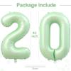 20 Balloon Number, 40 Inch Light Green Foil Balloons Giant Jumbo Helium Number 20 Balloons for Boys Girls 20th Birthday Decorations Anniversary Events Party Decorations(Light Green) view 3