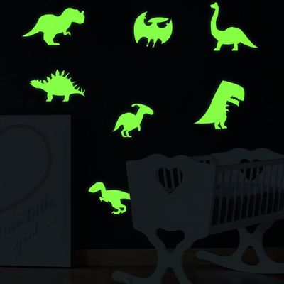 40x Glow in Dark Dinosaur Wall Room Decor Decal - Dinosaurs Art Boy Teen Kid Light Sticker Cool Boys Dino Glowing Vinyl Kids Decals Stickers (12")