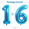 16 Balloon Number, 40 Inch Blue Foil Balloons Giant Jumbo Helium Number 16 or 61 Balloons for 16th 61th Birthday Decorations Anniversary Events Boys Girls Party Decorations (Blue) view 3