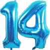 14 Balloon Number, 40 Inch Blue Foil Balloons Giant Jumbo Helium Number 14 or 41 Balloons for 14th 41th Birthday Decorations Anniversary Events Boys Girls Party Decorations (Blue) view 1