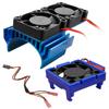 VXL-3s ESC Cooling Fan and Motor Dual Fan Set Compatible with Traxxas Slash 4x4 Stampede 4x4 Rustler 4x4 Hoss 44 Velineon VXL 3s Heat Sink, Blue view 1