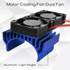 VXL-3s ESC Cooling Fan and Motor Dual Fan Set Compatible with Traxxas Slash 4x4 Stampede 4x4 Rustler 4x4 Hoss 44 Velineon VXL 3s Heat Sink, Blue view 3