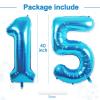 15 Balloon Number, 40 Inch Blue Foil Balloons Giant Jumbo Helium Number 15 or 51 Balloons for 15th 51th Birthday Decorations Anniversary Events Boys Girls Party Decorations (Blue) view 3