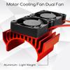 VXL-3s ESC Cooling Fan and Motor Cooling Fan Dual Fan Set Compatible with Traxxas Slash 4x4 Stampede 4x4 Rustler 4x4 Hoss 44 Velineon VXL 3s Heat Sink, Red view 3