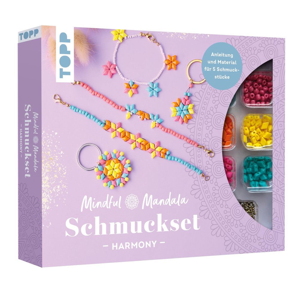 Frech Mindful Mandala Harmony Jewellery Set with Instructions and Material for Five Jewellery