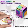 2pc Fidget Spinner Toys Cube Adults, Easter Basket Stuffers for Teens Metal EDC Cool Desk Gadgets Office Toys Small Anxiety Figette Sensory Toy, ADHD Tool Fingears Figet Stress Valentine Gift for Boy view 2