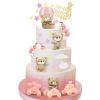 Yinder Bear Cake Toppers Mini Bear Cake Decorations Cake Toppers Gold White Pearl Ball for Birthday Party Decorations(Pink, Brown,Vivid Style) view 1
