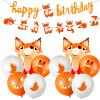Lenwen 34 Pcs Jungle Animal Themed Party Decorations Cute Fox Birthday Party Supplies Include Farm Zoo Theme Banner, Balloons for Boy Girl Birthday Baby Shower Wedding Graduation view 1
