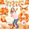 Lenwen 34 Pcs Jungle Animal Themed Party Decorations Cute Fox Birthday Party Supplies Include Farm Zoo Theme Banner, Balloons for Boy Girl Birthday Baby Shower Wedding Graduation view 4