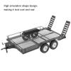 Alomejor Flatbed Trailer Kit Metal Trail Car Trailer Accessory with Four Tires RC Accessory Fit for 1:10 RC Car view 4