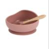 Baby led weaning, Silicone Baby Feeding Set Baby Bibs Suction Bowl Divided Plate Cup Self Feeding Spoons Baby and Toddler Dish Set. 6 Pieces, Suction Bowl and Plate. (Lotus Pink) view 4