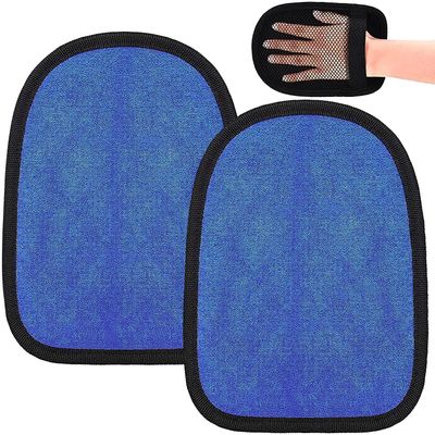 2 Pcs Sand Off Mitt for Water Sports and Beach Accessories, Soft Cleaner for Children Adults, Remover Wipe for Volleyball, Essentials Must Haves (Blue)