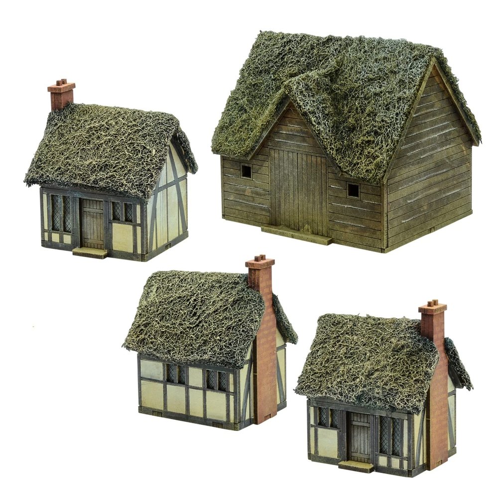 Warlord Games Pike & Shotte Epic Battles Thatched Hamlet Scenery Pack Military Table Top Wargaming Plastic Model Kit 21810001