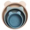 Ali+Oli Children's (3pc) Stackable Snack Bowl Set (Blue Horizon) BPA Free Food-Grade Silicone Bowls for Infant & Toddler view 1