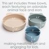 Ali+Oli Children's (3pc) Stackable Snack Bowl Set (Blue Horizon) BPA Free Food-Grade Silicone Bowls for Infant & Toddler view 2