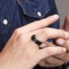 LSCZSLYH Stress Ring for Anxiety Relaxing Stainless Steel Rotatable Chain Fidget Metal Spinner Men Band Ring Jewelry (Color : Ring-Blue, Size : 8) view 4