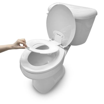 Ingenuity: ity by Ingenuity Flip & Sit Potty Seat (White) Easy to Set Up & Remove Potty Training Seat That Attaches to Adult Toilet Seat